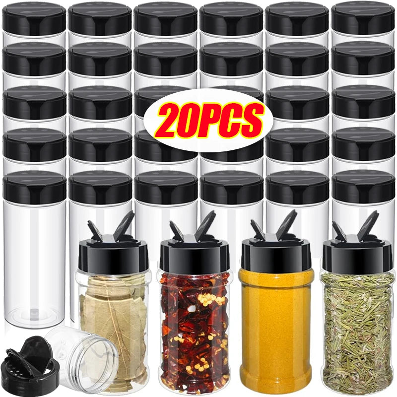 1/20pcs Transparent Spice Bottle Pepper Shaker Salt Seasoning