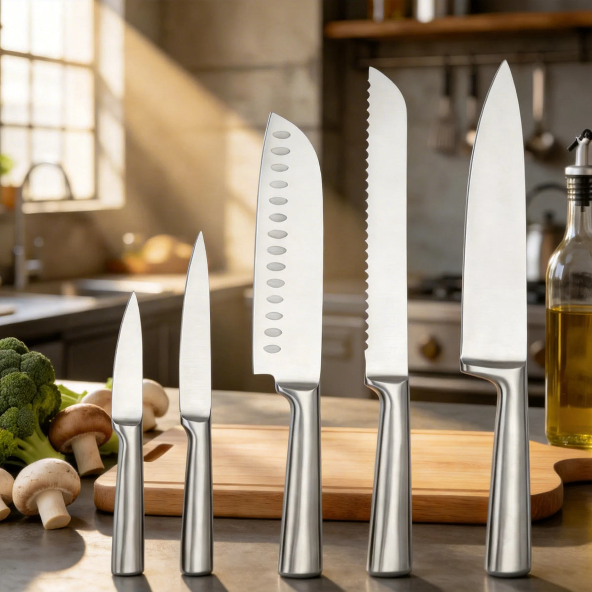 5-Piece Knife Stainless Steel Sharp Chefs Peeler Suitable