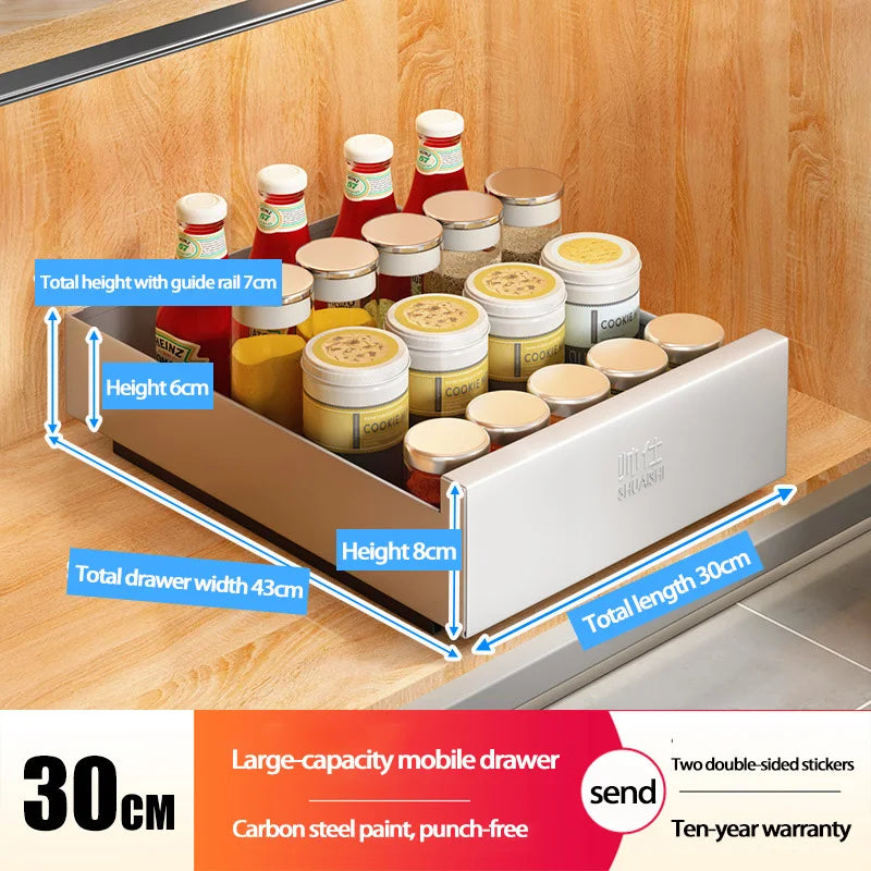 Under-Sink Cabinet Drawer Slide Pull-Out Draining Shelf