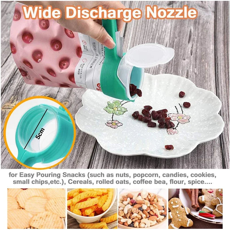 5pcs Sealer Clip Pour Spouts Food Storage Bag