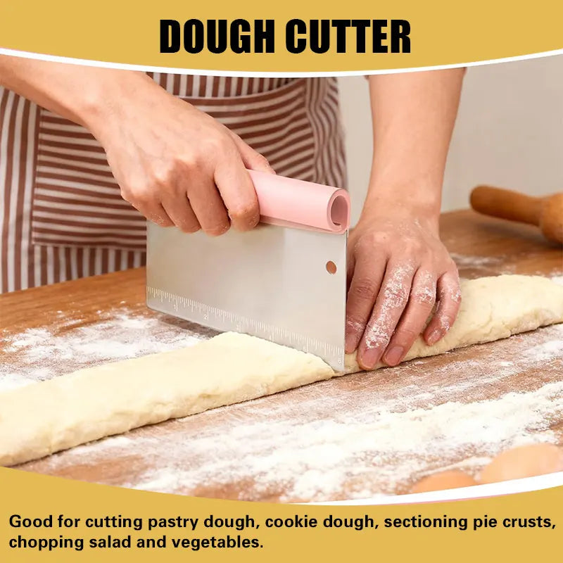 3-In-1 Dough Scraper Stainless Steel Bench Scraper Measurements