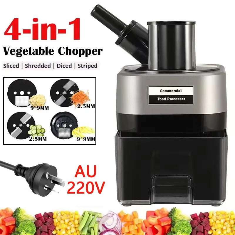 Commercial Double Spout Vegetable Cutter In Dicing Shredding