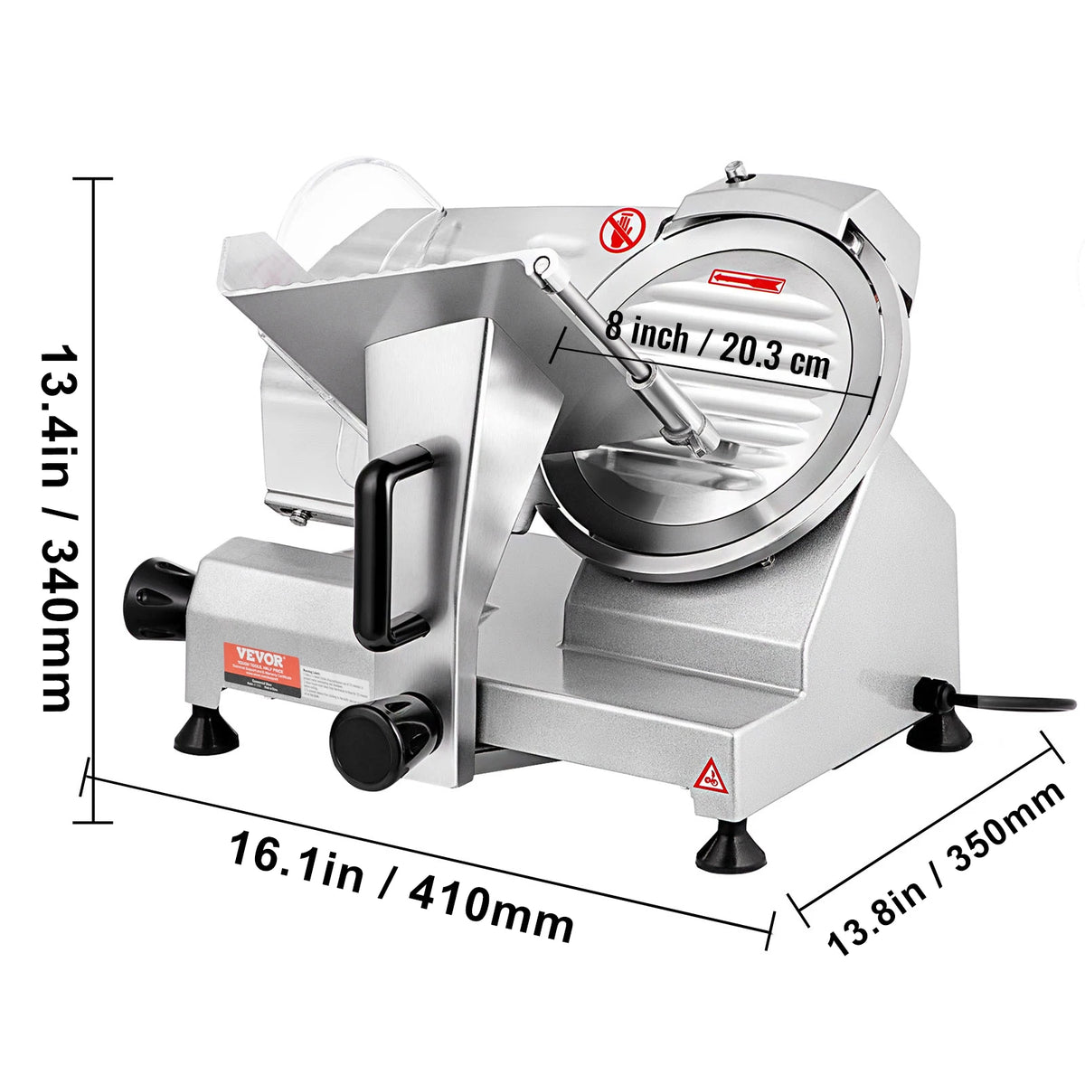 Succebuy Meat Slicer 8/10inch Carbon Steel Blade Electric