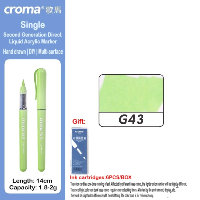 Croma 160/1 Colors Refillable Direct Liquid Acrylic Marker