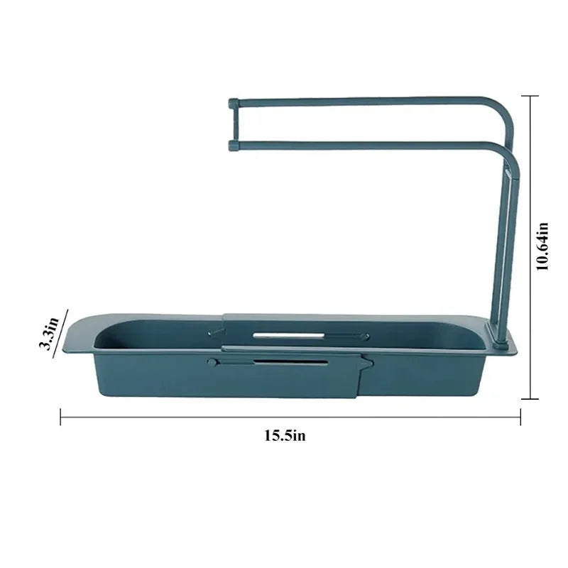 Telescopic Sink Shelf Drainer Rack Soap Sponge Holder
