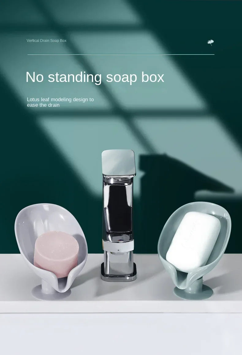 Drain Soap Holder Leaf Shape Soap Box Suction