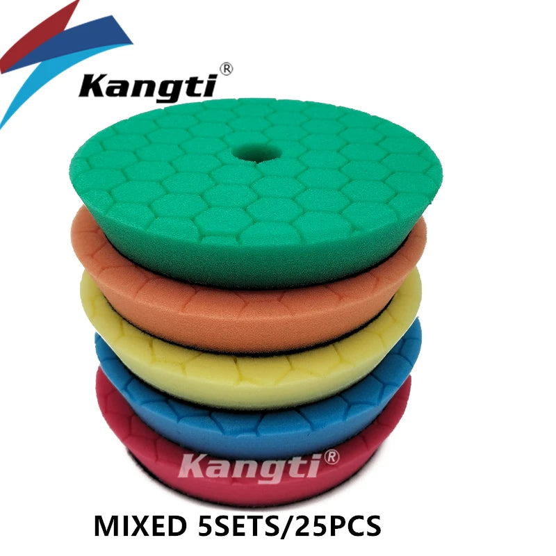 Kangti 5/6 Inch Car Polishing Pad Kit Self-Adhesive