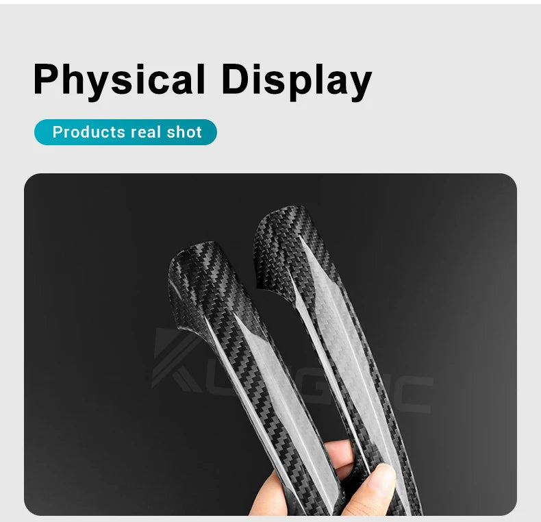 Real Hard Carbon Fiber Door Handle Cover Fiat