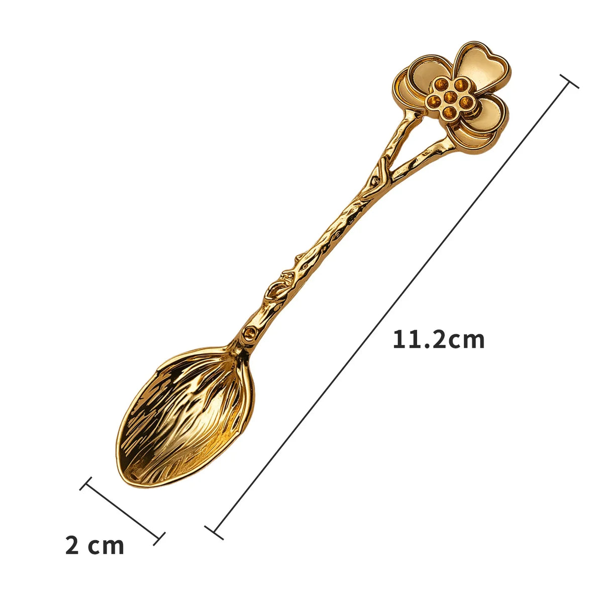 Retro Metal Coffee Spoon Dragonfly Branches Leaves Shape