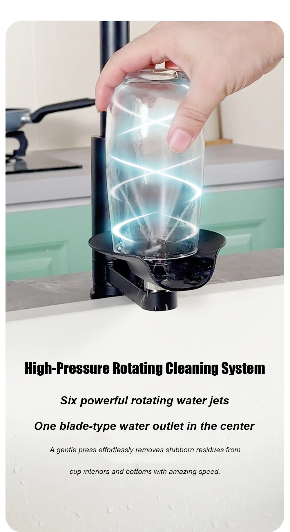 Brushed/Black Sink Faucet Cup Wash Waterfall Pull Out