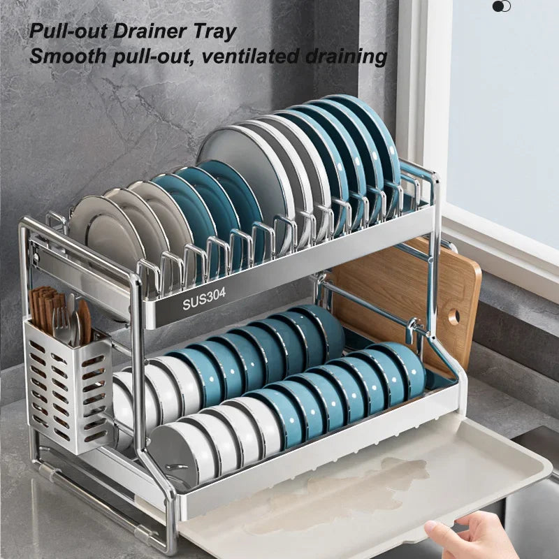 Dish Drainer Storage Organization Stainless Steels Drainer Dishes