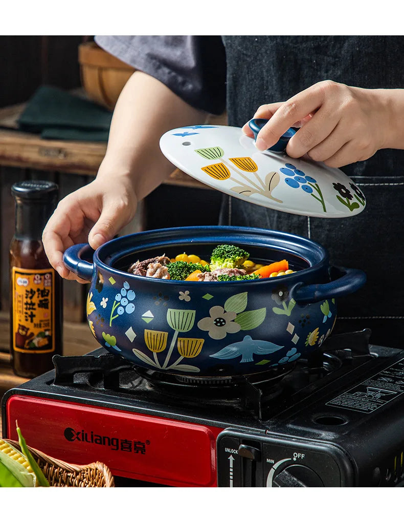 Korean Ceramic Casserole Creative Drum-Shaped Stew Pot Spodumene