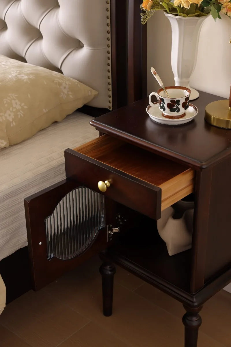 Solid Wood Bedside Table Bedroom Furniture Victorian Antique