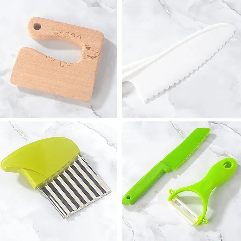 13/17pcs Montessori Kids Cooking Safe Knives Toddler 2-8