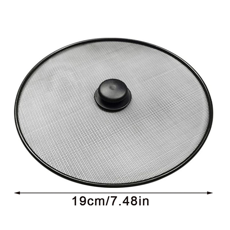 Black Splatter Screen Anti Grease Frying Pan Oil