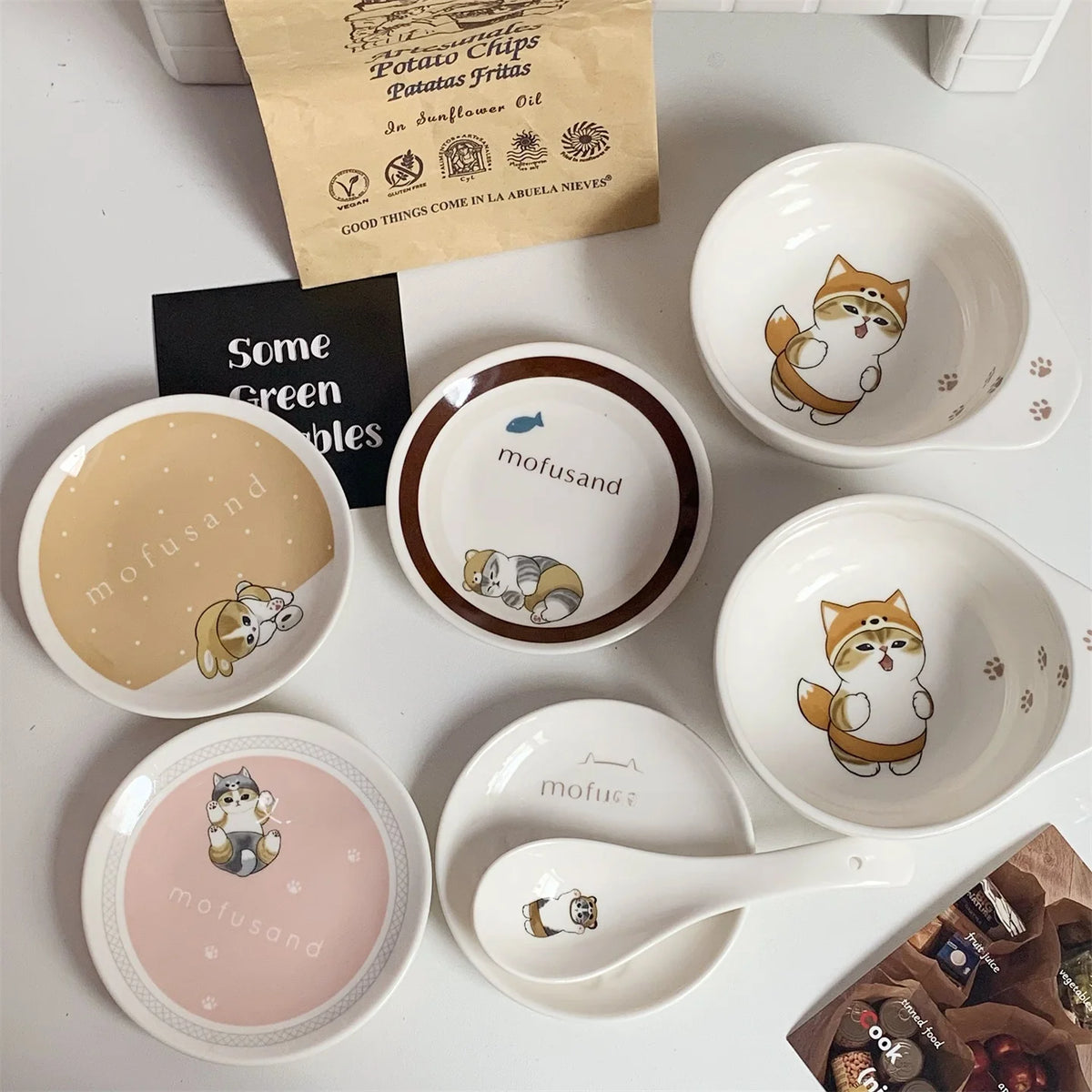 Adorable Ceramic Shark Dinnerware Small Bowl Soup Spoon