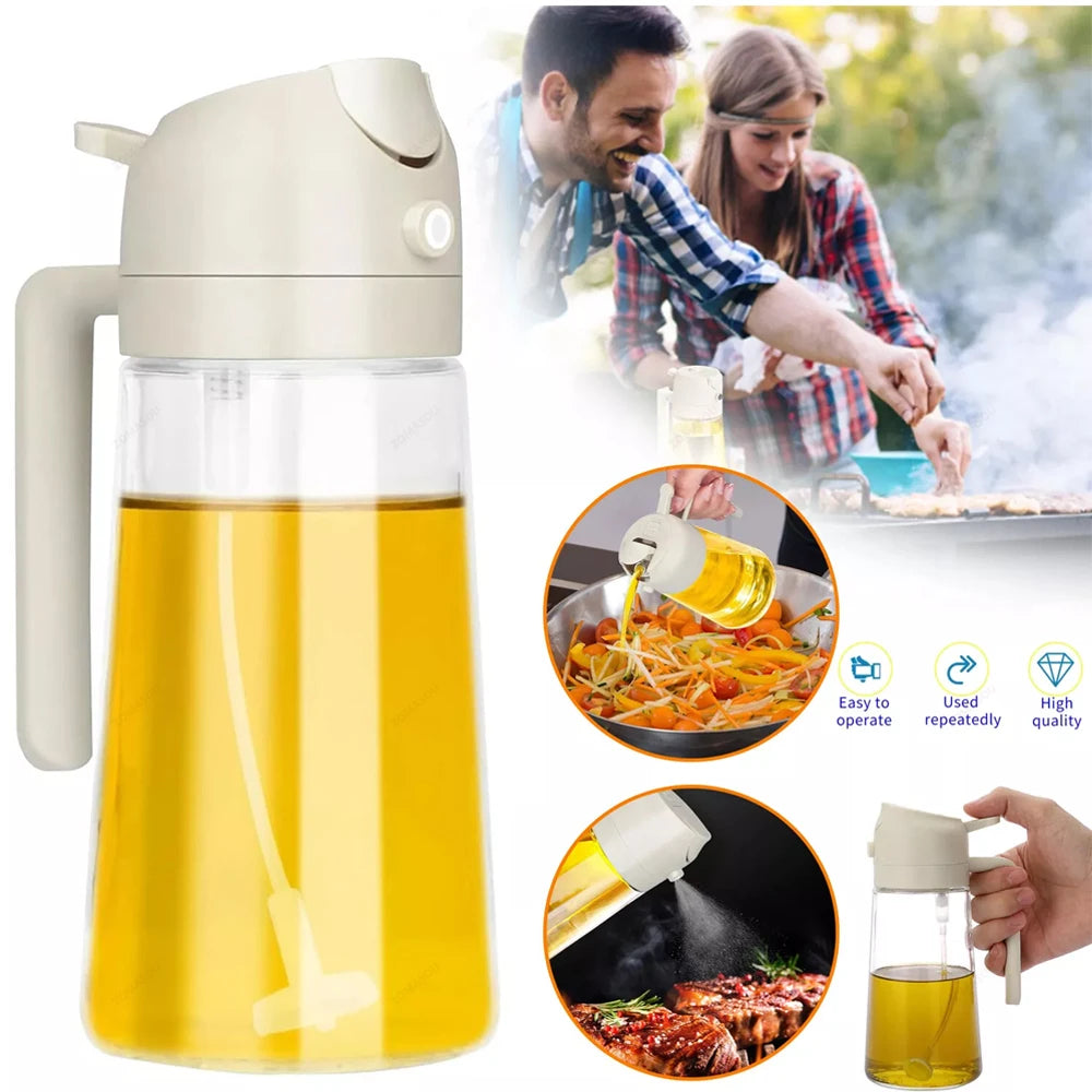 1-4pc 2-In-1 Sprayer Pourer Oil Empty Bottle Plastic