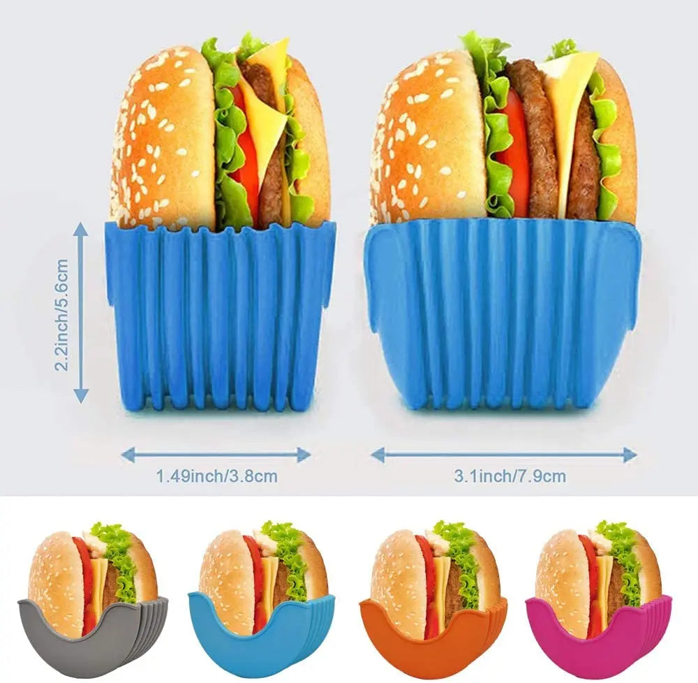 Reusable Burger Rack Useful Silicone Frame Burger Holder