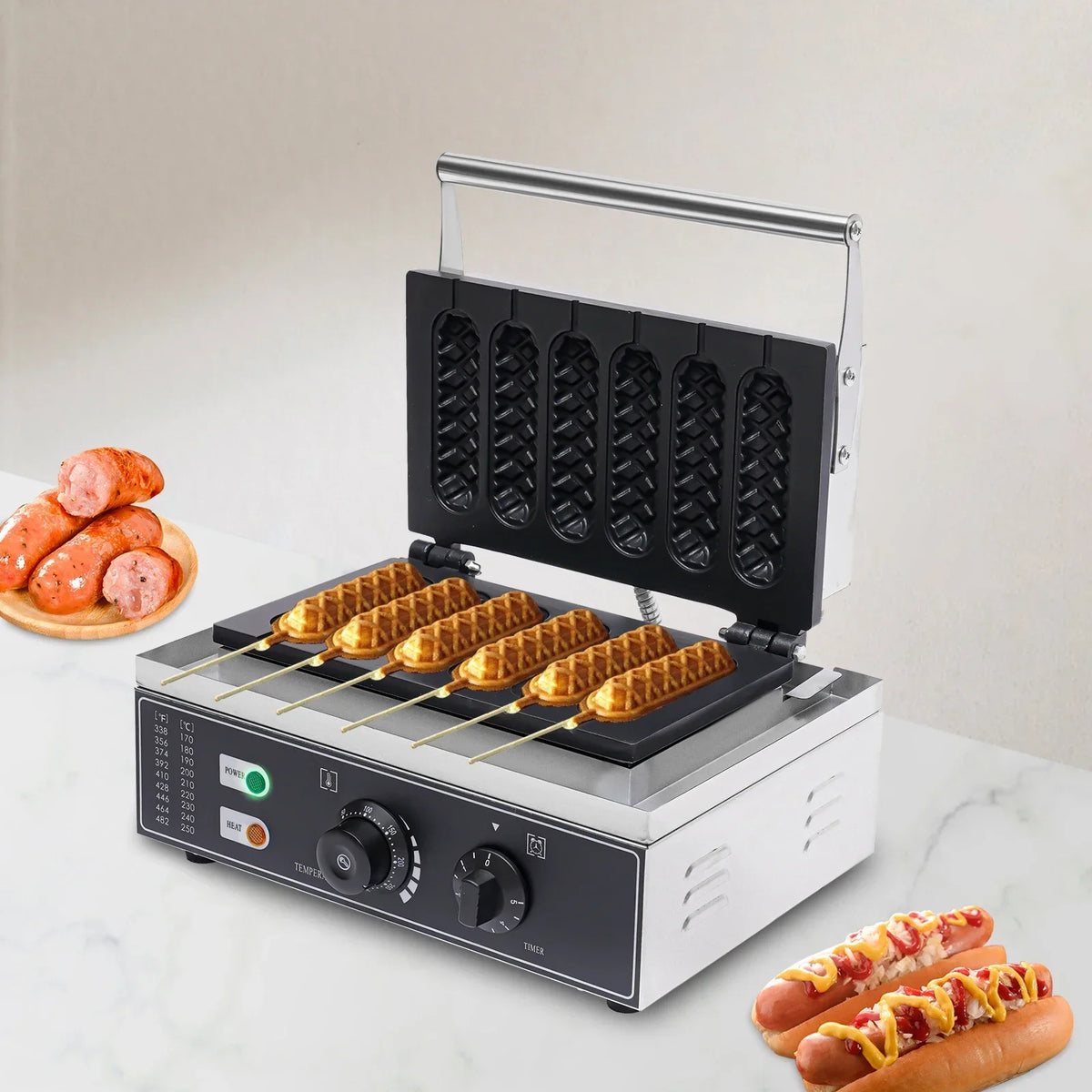 1500w Dog Machine Molds Time Temp Control Non-Stick