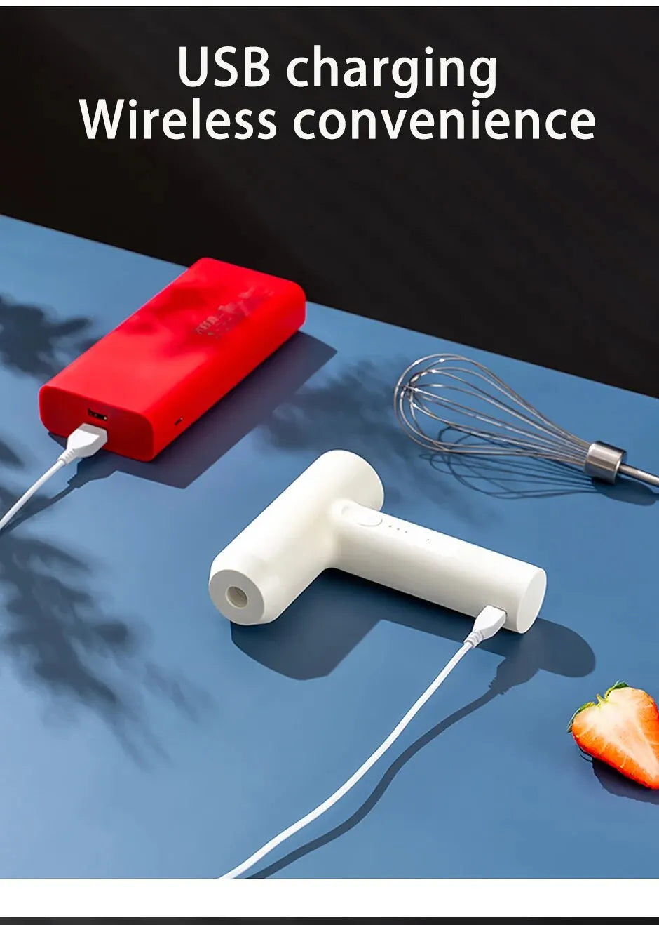 Wireless Electric Food Mixer Speeds Egg Beater Baking