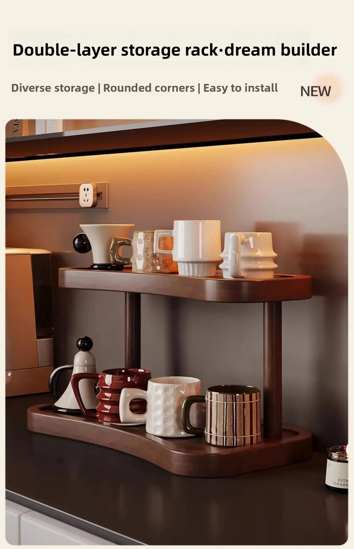 Countertop Water Cup Organizer Cabinet Cup Storage Rack