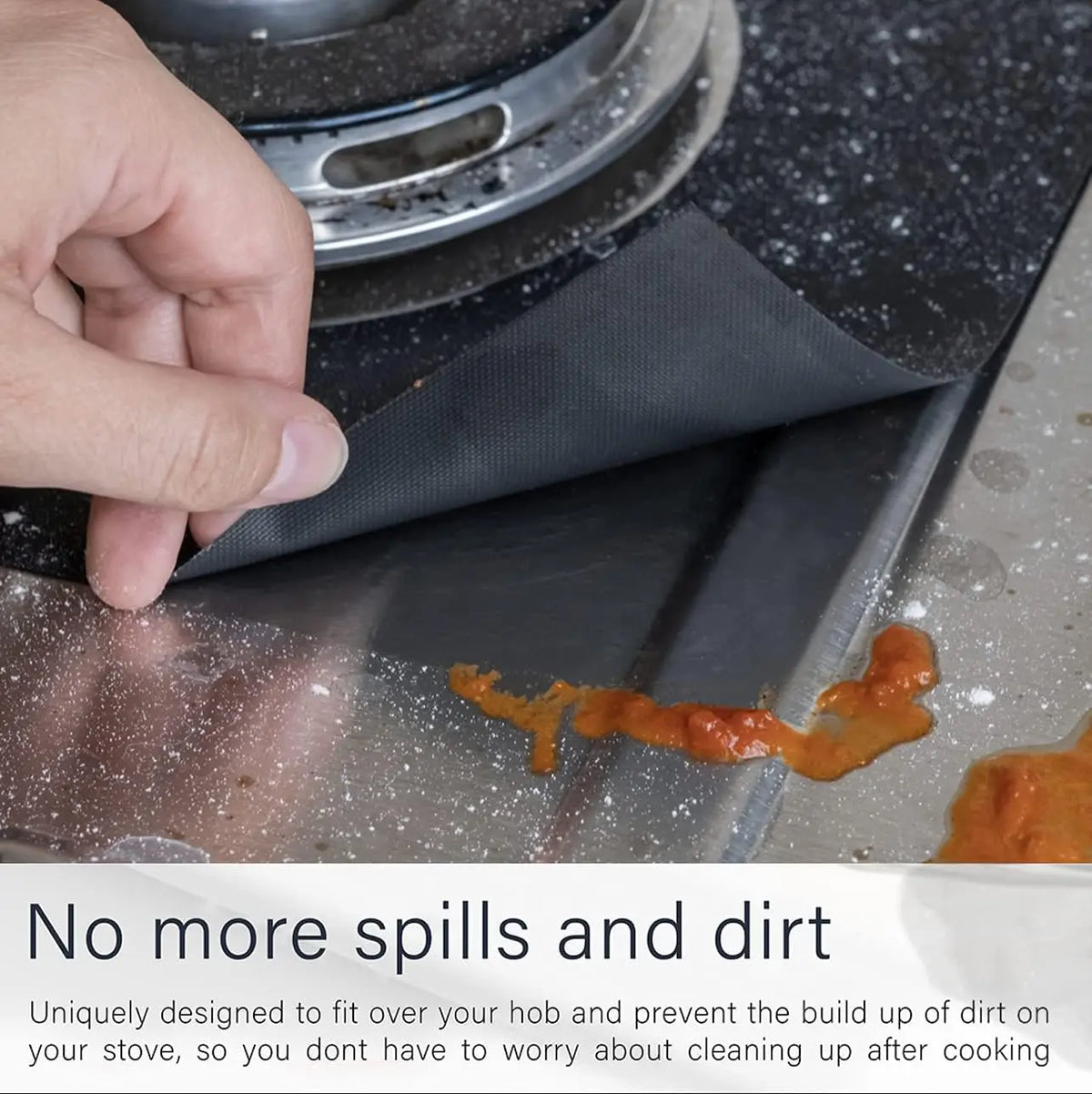 Gas Stove Burner Covers Square Heat-Resistant Oil-Proof Reusable