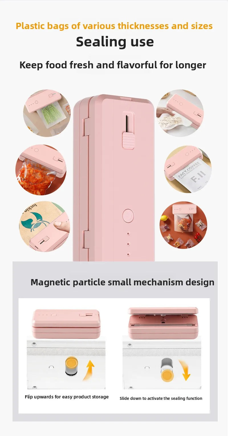 Compact In Rechargeable Bag Sealer Heat Seal Cutter