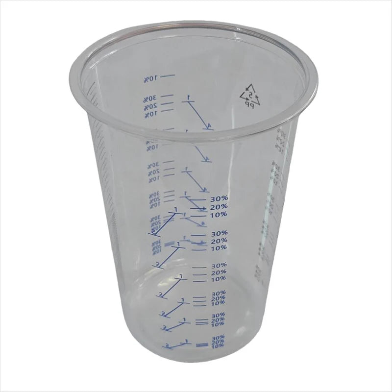 10pcs Disposable Measuring Cups 1000ml Clear Graduated Plastic