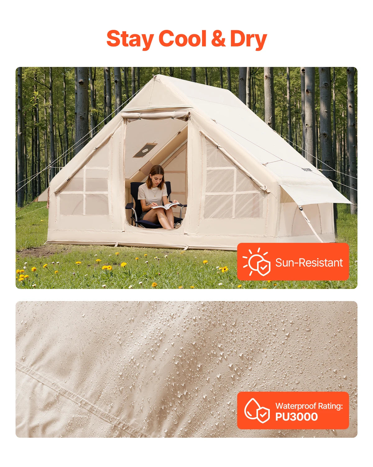 Succebuy Inflatable Tents Camping Easy Setup Blow Up