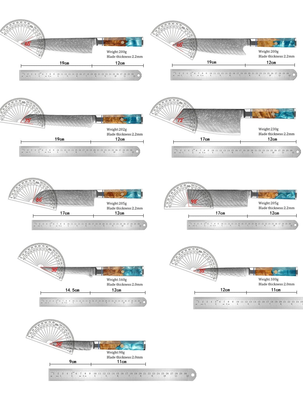 Japanese 67-Layer Damascus Steel Knife Utility Knife Meat