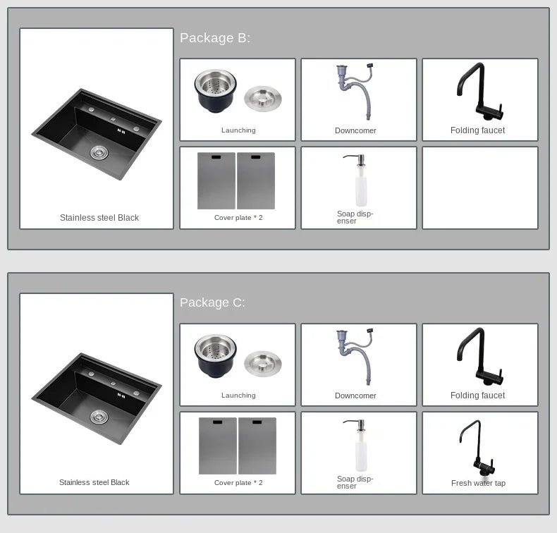 Nano 55 45 23cm Hidden Sink Groove Invisible