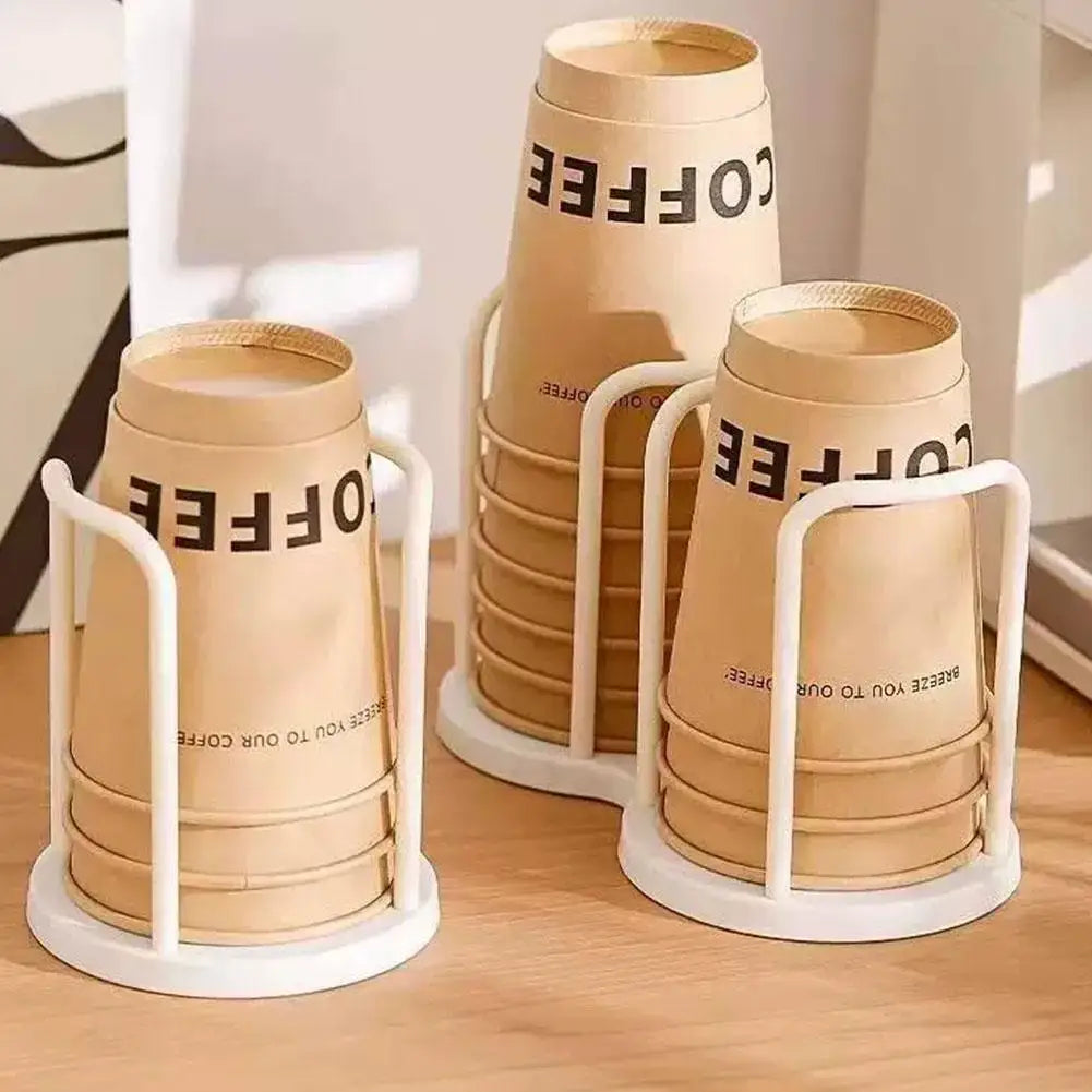 Disposable Cup Holder Desktop Paper Cup Dispenser Storage