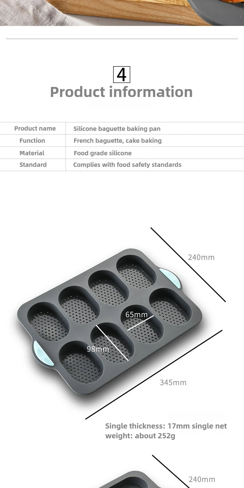 Silicone Baking Mold & Grid Nonstick Loaf Pan