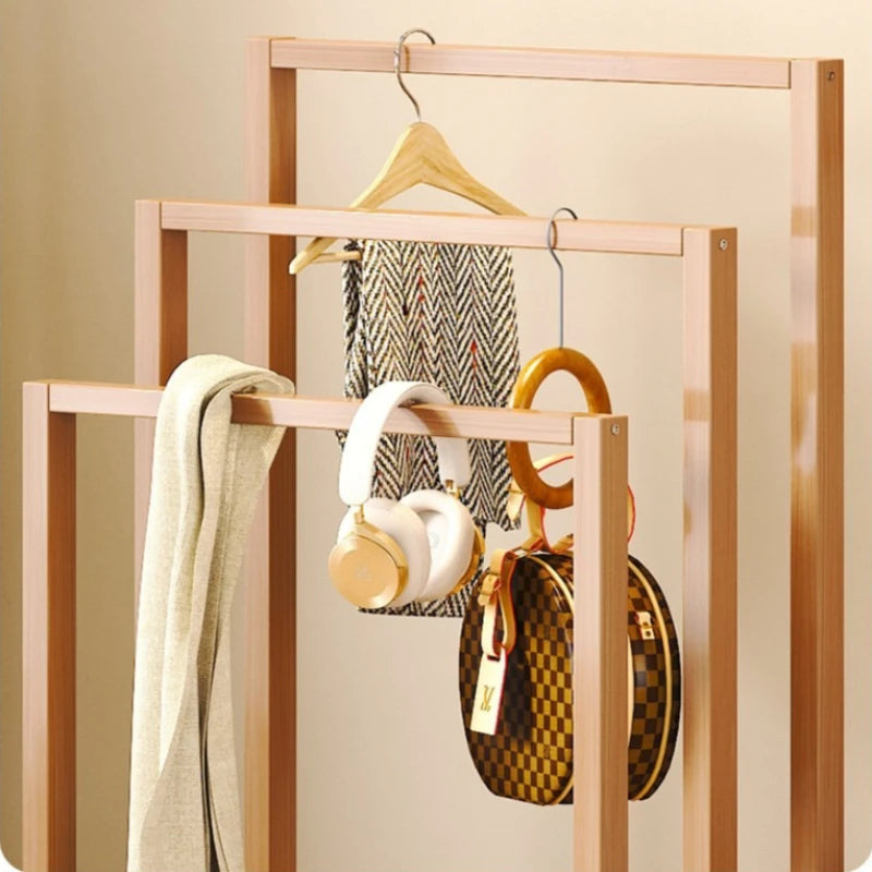 Nordic Style Simple Bamboo Clothes Drying Rack Bathroom