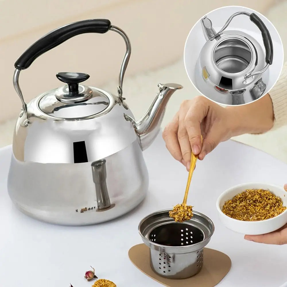 Stainless Steel Tea Kettle Whistle Tea Infuser Large
