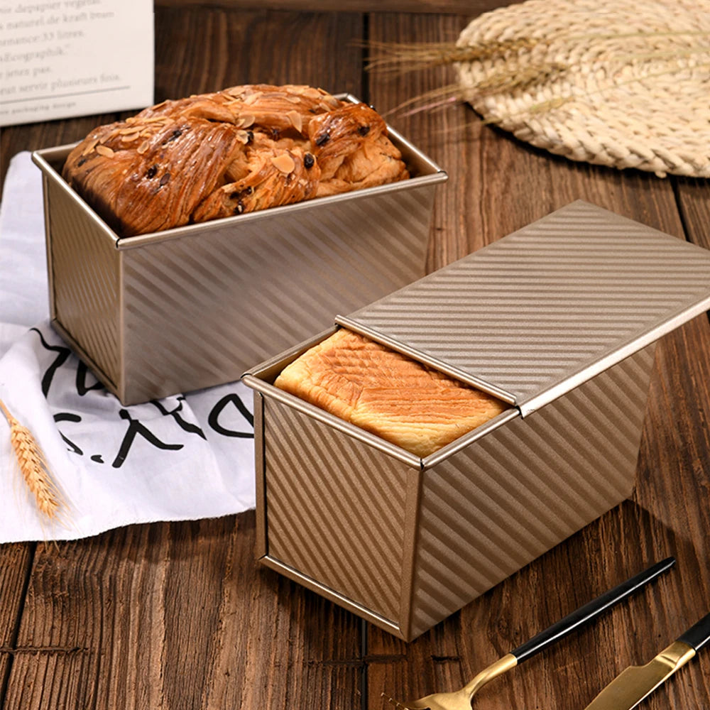 Square Baked Toast Box Loaf Pan Non-Stick Baking