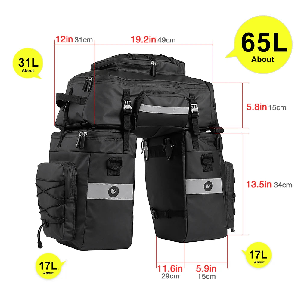 Rhinowalk Bike Pannier Bag In Big Capacity Trunk