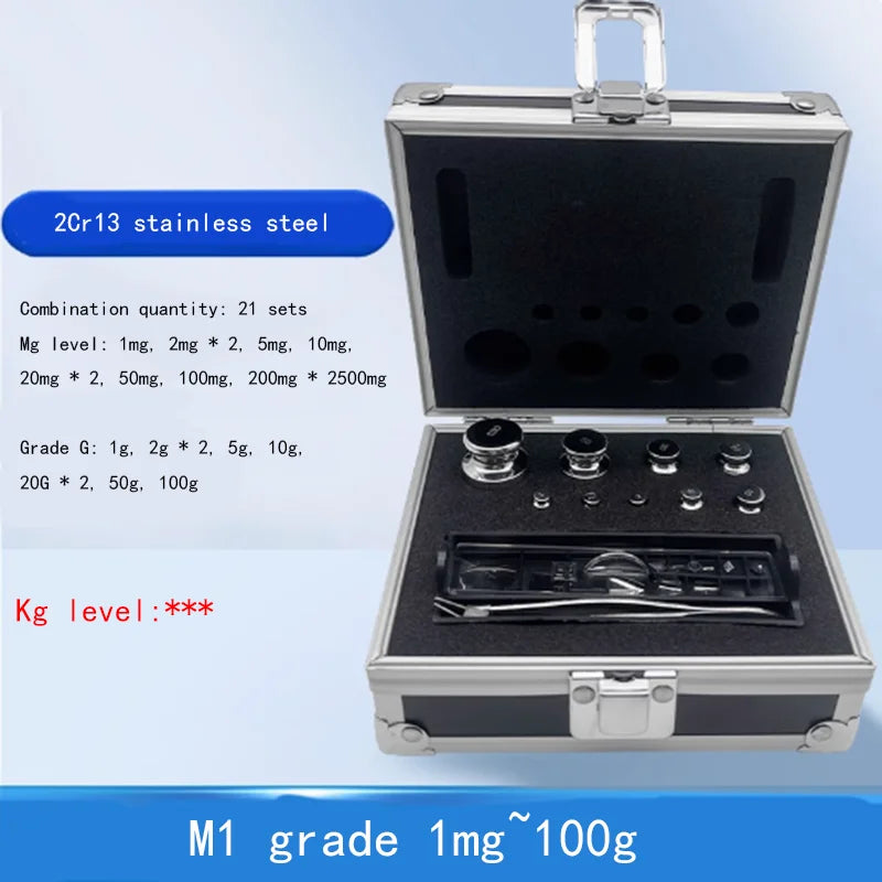 F1 Grade 24pcs 1mg-500g 304 Stainless Steel Digital