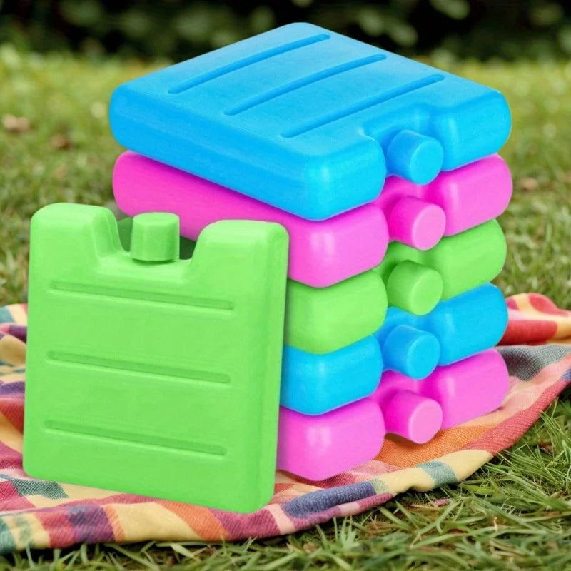 1/8pc Reusable Gel Ice Blocks Cooler Bag Stackable