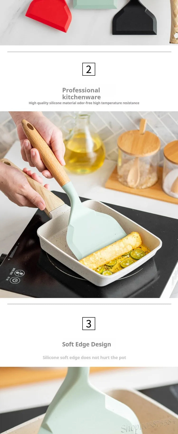Silicone Spatula Cooking Utensils Beef Meat Egg Scraper