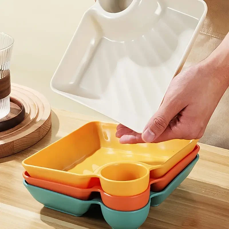1pc Dumpling Plate Sauce Dish Square Serving Plate