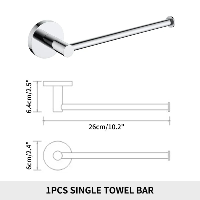 Bathroom Towel Rack Shelf Paper Holder Stainless Steel