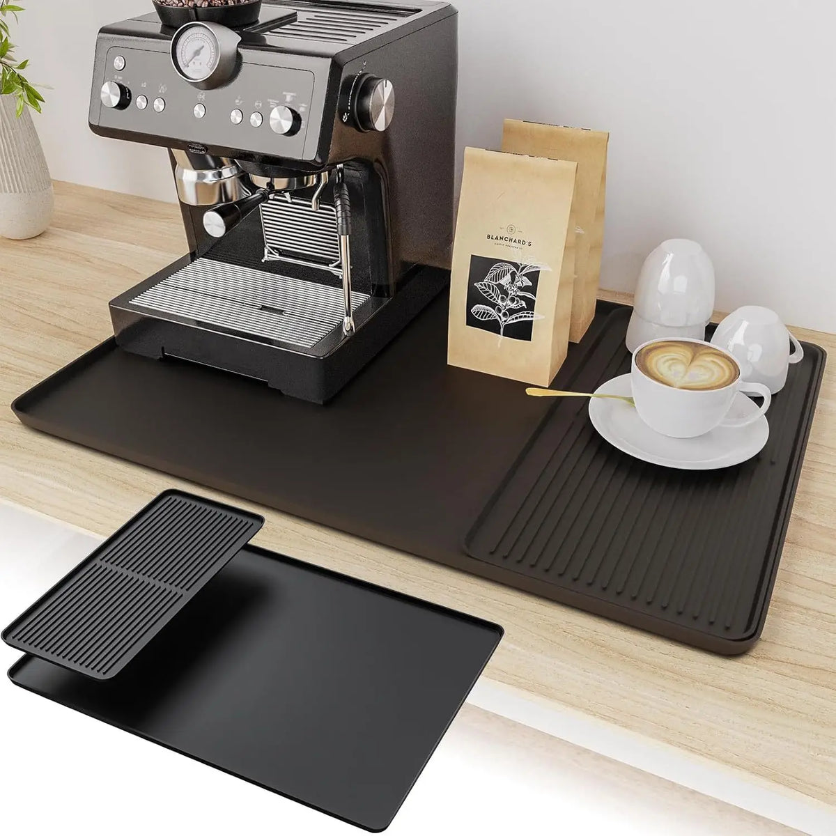 Htmck In Coffee Machine Silicone Mat Tray Bar