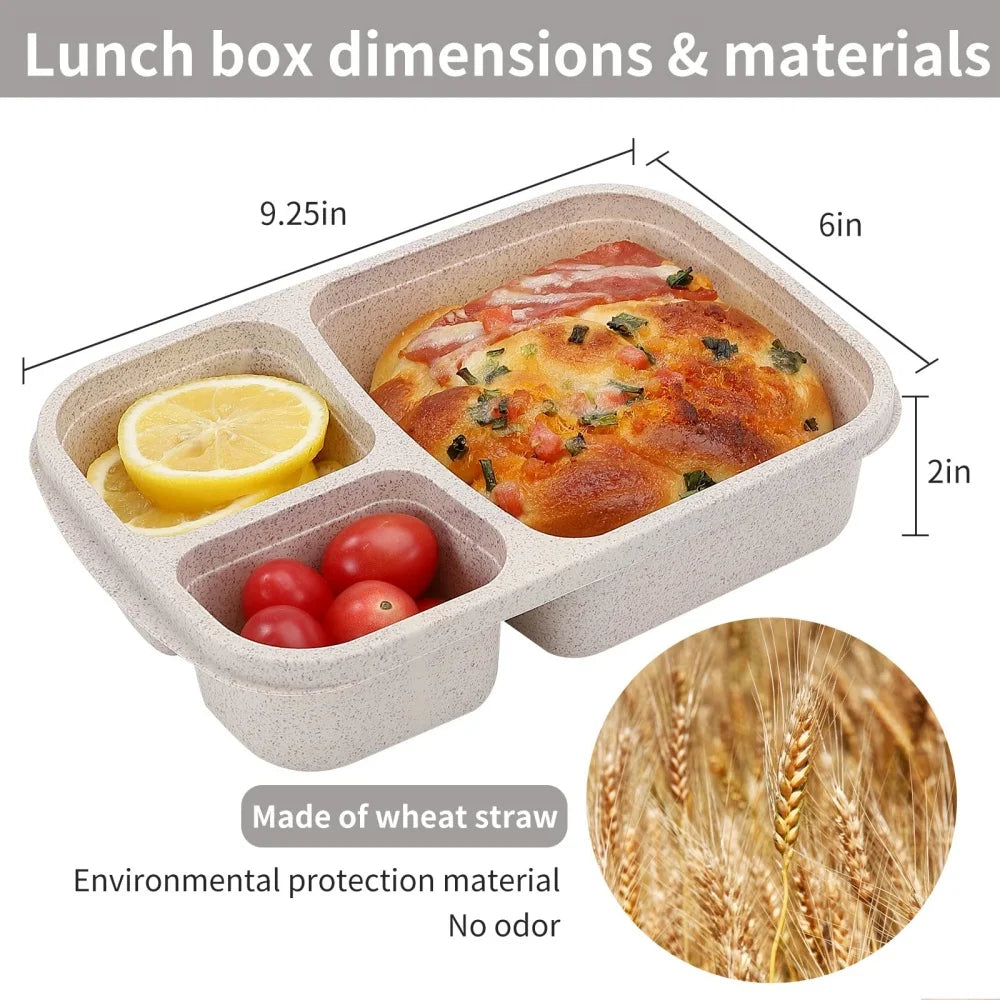 1/4pack Bento Lunch Box Compartment Food Storage Containers