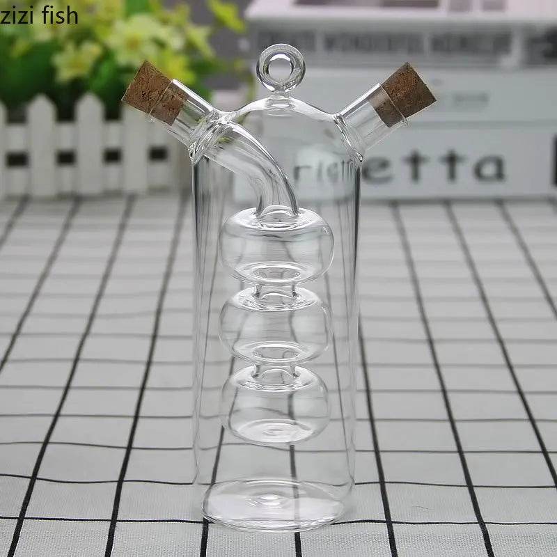 Double Glass Oiler Dual-Purpose Glass Bottle Lecythus Vinegar