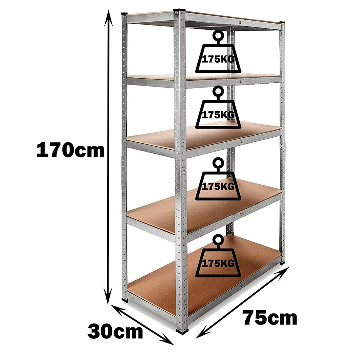 Vickyhome Heavyduty 5-Tier Adjustable Metal Shelving Unit 875kg