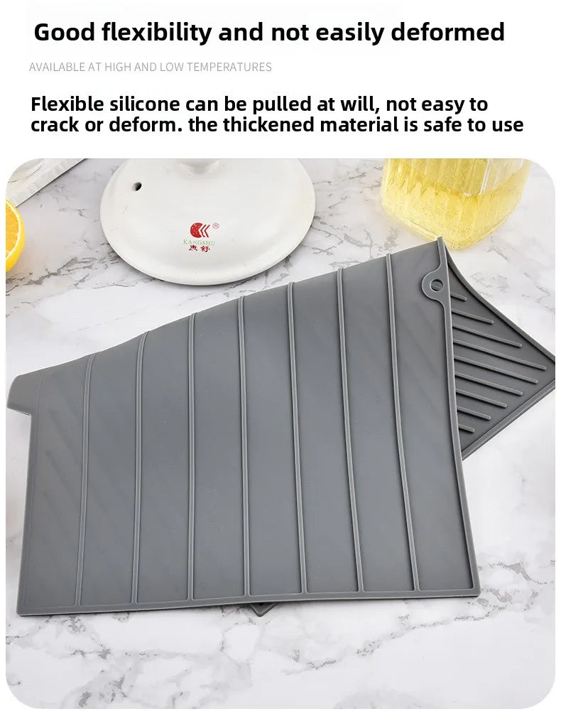 Dish Drying Mat-Silicone Drying Pad Counter Non-Slip Drain