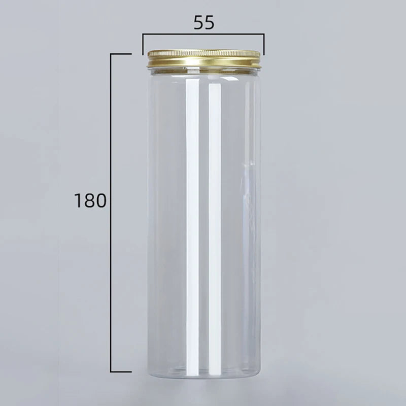 Transparent Sealing Jar Aluminium Screw Lids Organizer Storage