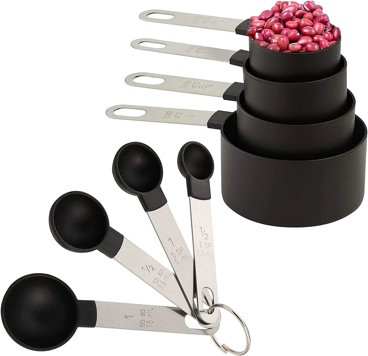 8pcs Measuring Cups & Spoons Stackable Nesting Measure