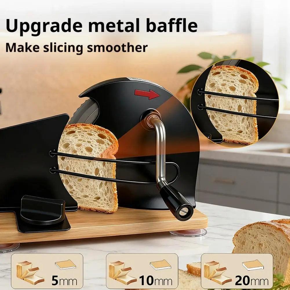 Hand Crank Bread Slicer 5-20mm Adjustable Thickness -